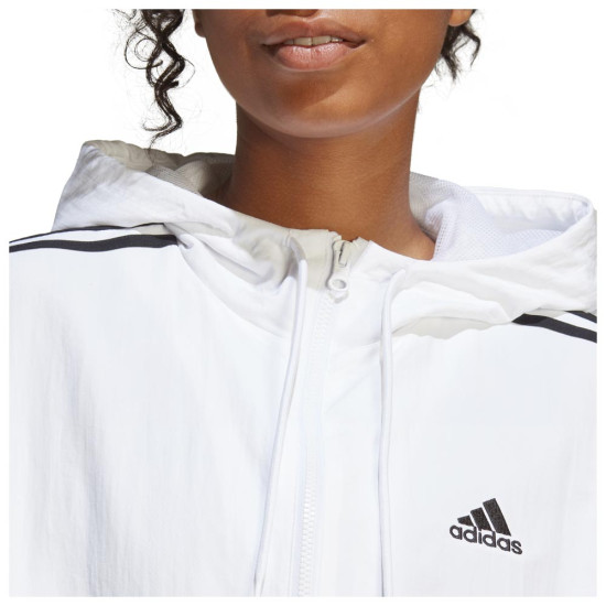 Adidas Γυναικείο αντιανεμικό μπουφάν Essentials 3-Stripes Woven Windbreaker Adidas Γυναικείο αντιανεμικό μπουφάν Essentials 3-Stripes Woven Windbreaker